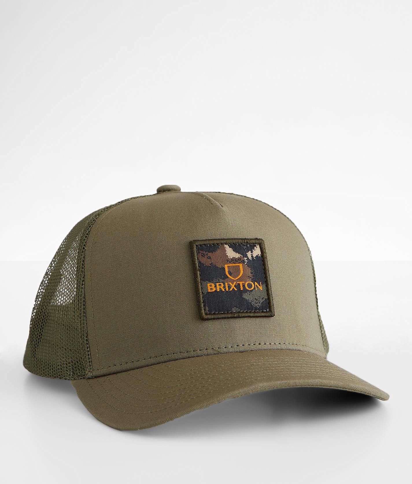 Brixton Alpha Block Crossover Trucker Hat - Men's Hats in Military 