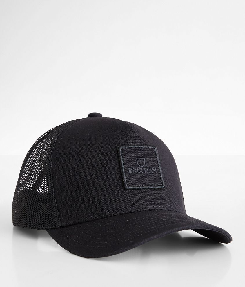 Brixton Alpha Block Trucker Hat - Men's Hats in Olive