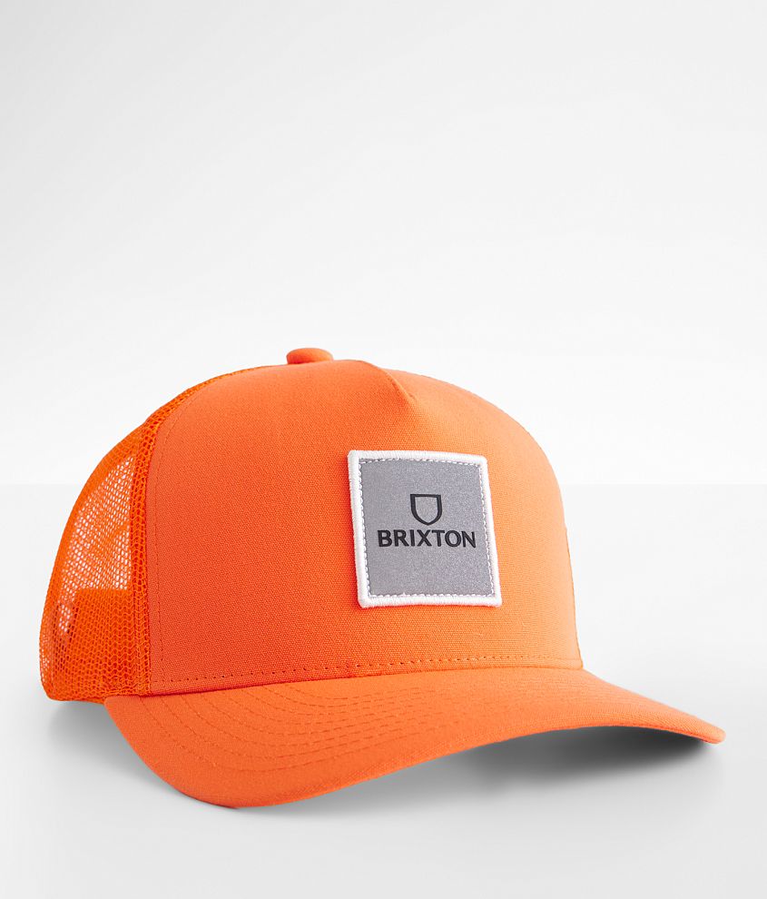 Brixton Alpha Block Trucker Hat front view