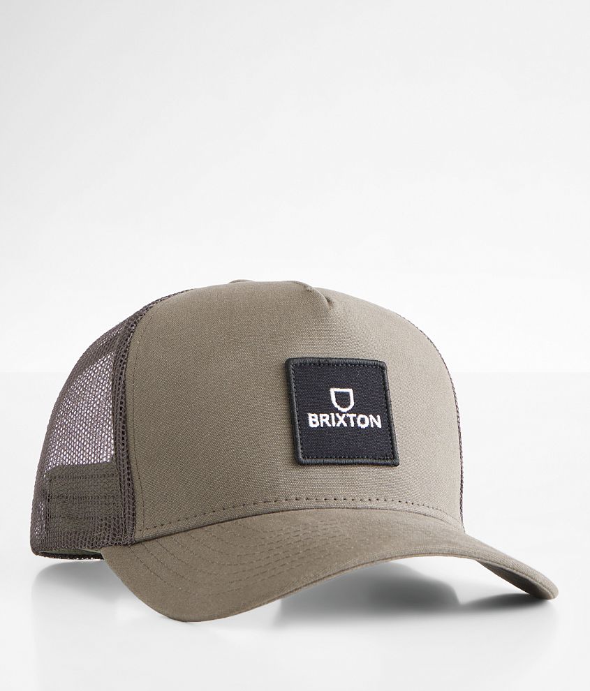 Brixton Alpha Block Trucker Hat - Men's Hats in Cinder Grey Cinder 