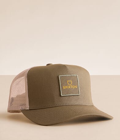 Brixton Alpha Block Trucker Hat front view