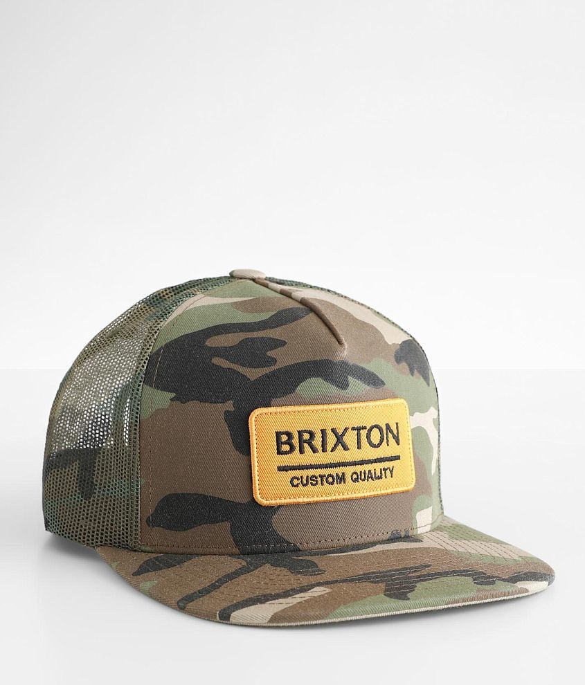 Brixton Palmer Proper Camo Trucker Hat Men s Hats in Camo Surplus Buckle