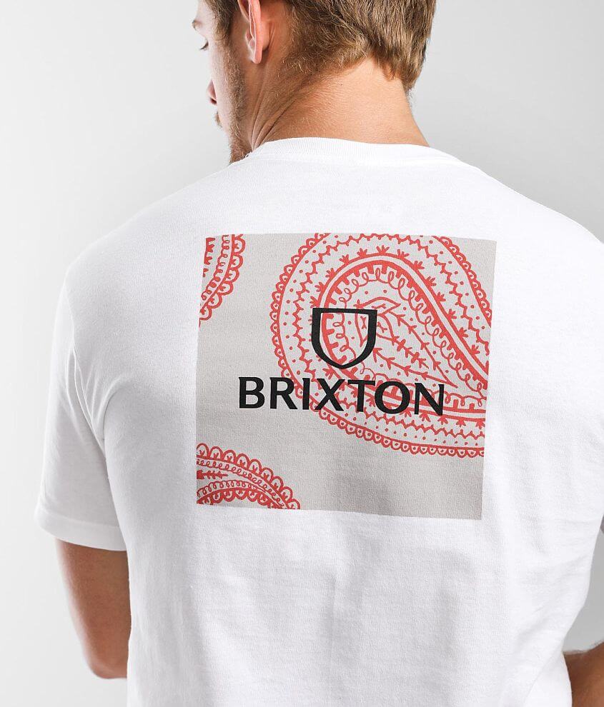 Brixton Alpha Square T-Shirt - Men's T-Shirts in Paisley White