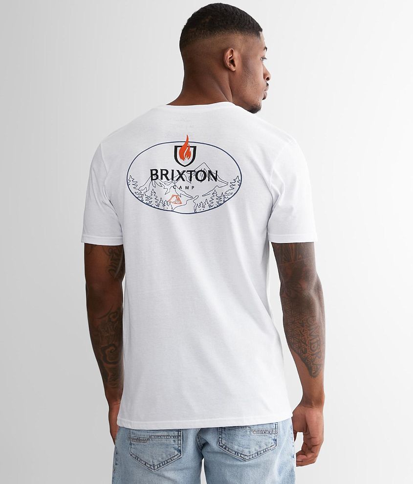 Brixton Camp Alpha T Shirt Men s T Shirts in White Buckle