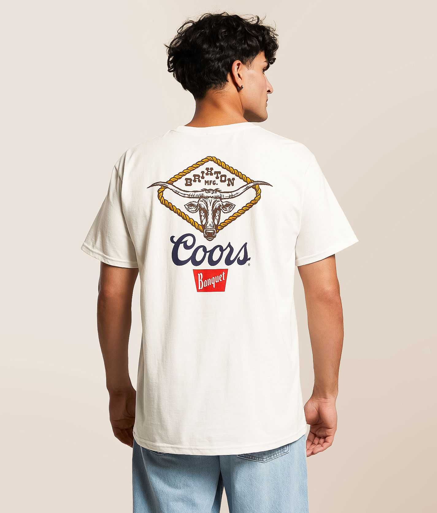 Brixton Coors Longhorn T-Shirt - Men's T-Shirts in White
