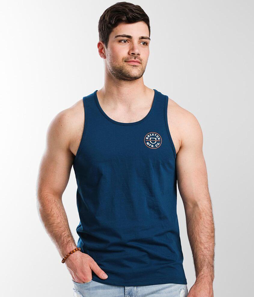 Brixton Crest Tank Top - Men's Tank Tops in Marine Blue