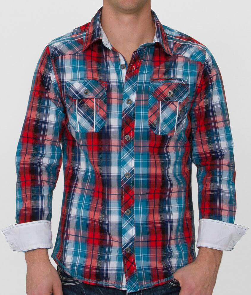 BKE Hemmingway Shirt - Men's Shirts in Blue Coral | Buckle