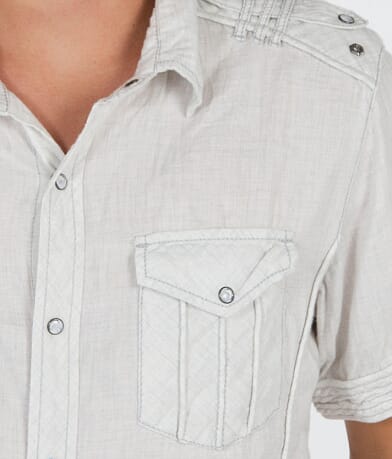 Buckle Black Epaulet Shirt FRONT_DETAIL