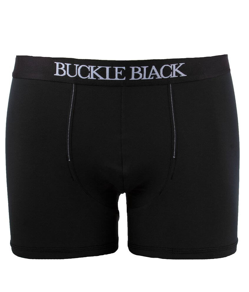 Buckle Black Stretch Boxer Briefs front view