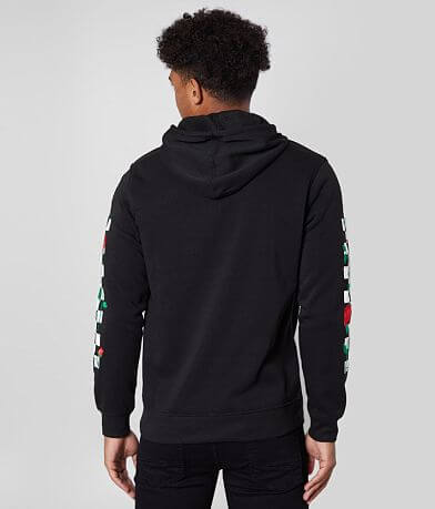 Brooklyn Cloth Checkered Rose Hooded Sweatshirt back view