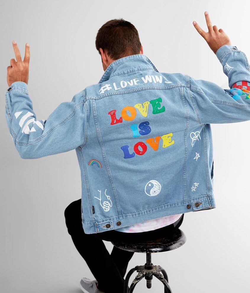 Brooklyn Cloth Pride Doodle Denim Jacket front view