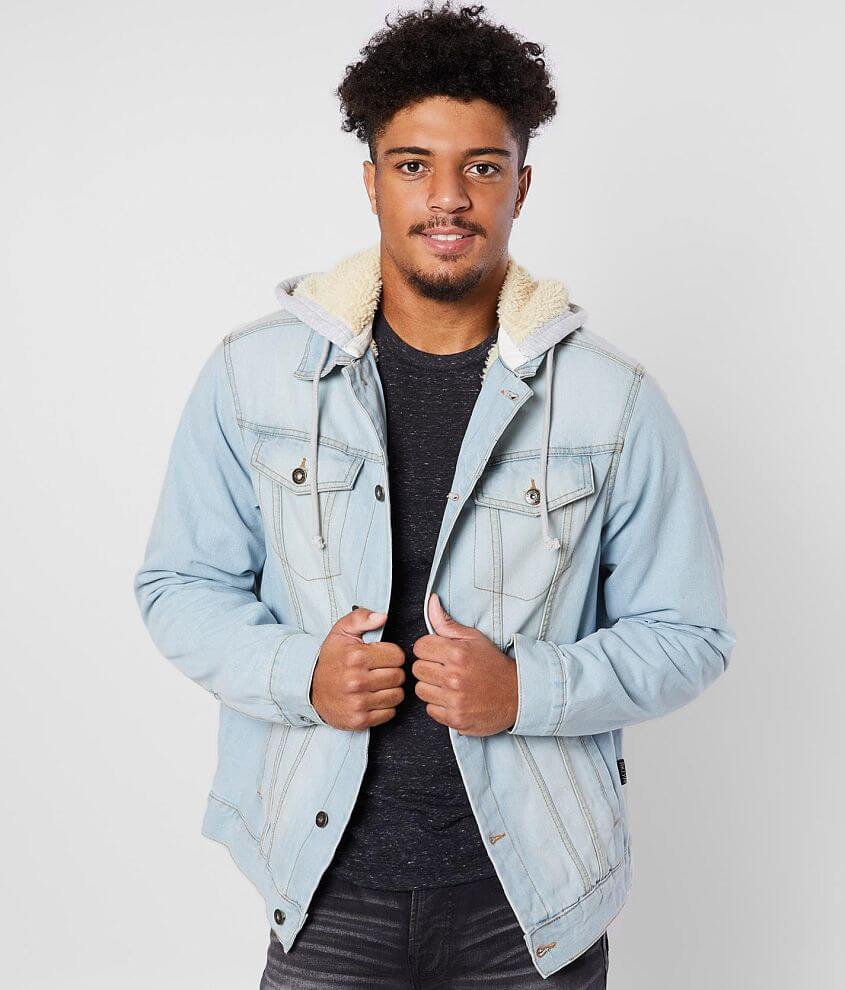 hooded jean jacket white