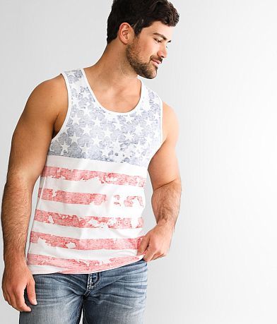 Brooklyn Cloth Flag Print Tank Top front view