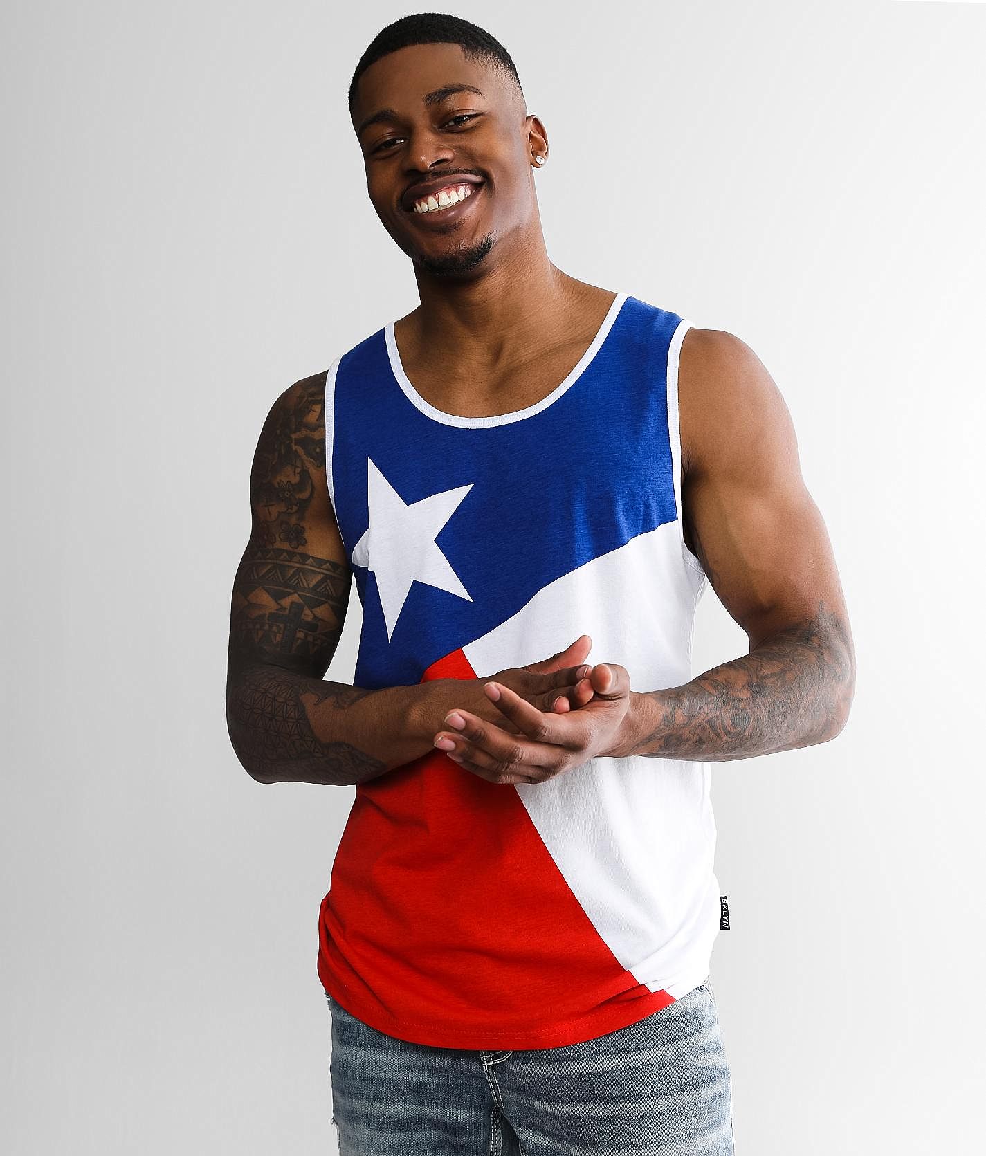 Brooklyn Cloth Texas Flag Tank Top - Men's Tank Tops in White | Buckle