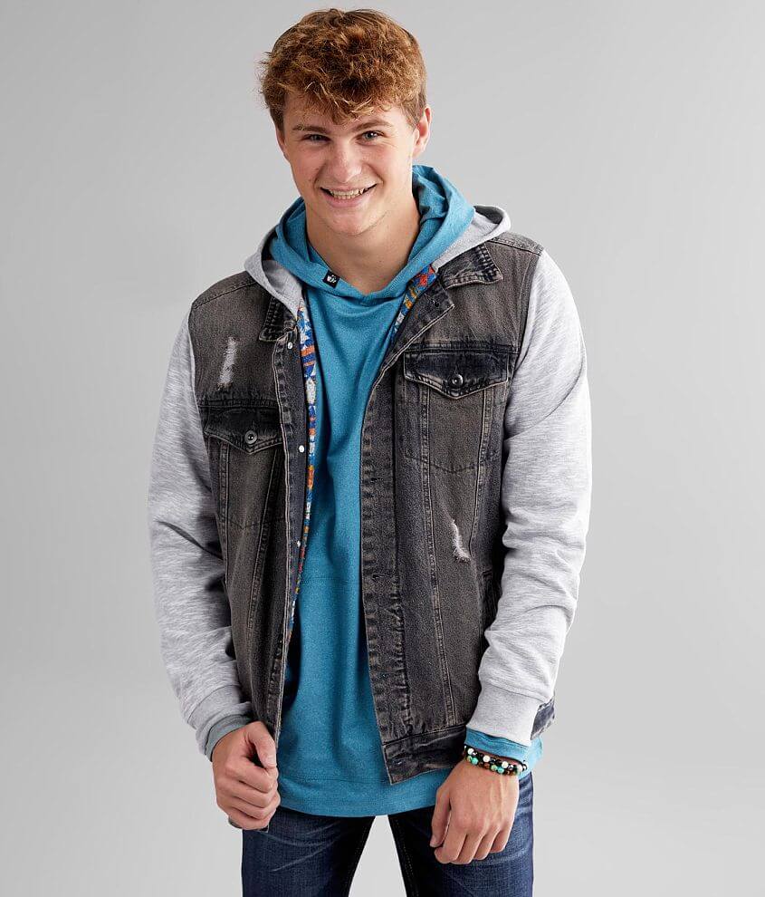 Stretch hooded denim new jacket hollister