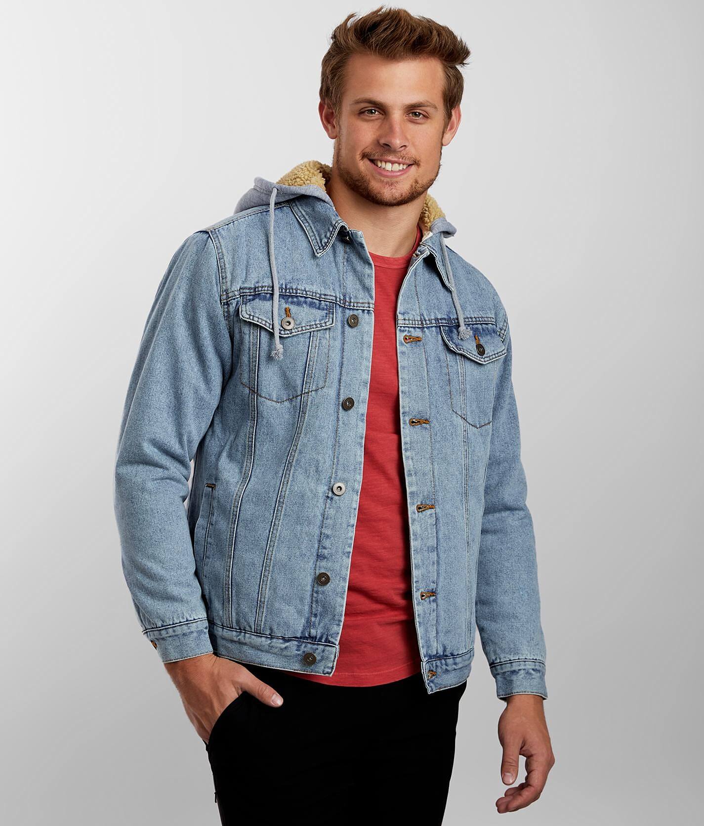 hooded jean jacket mens