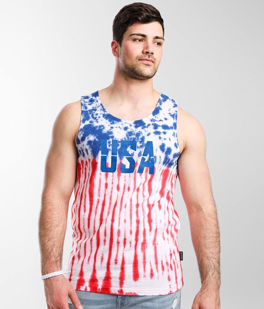 fortvivlelse Falde tilbage Konvertere Brooklyn Cloth Tie Dye Tank Top - Men's Tank Tops in Red White Blue | Buckle