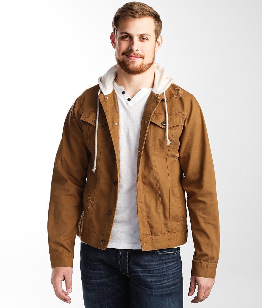 Mens canvas jacket with hood