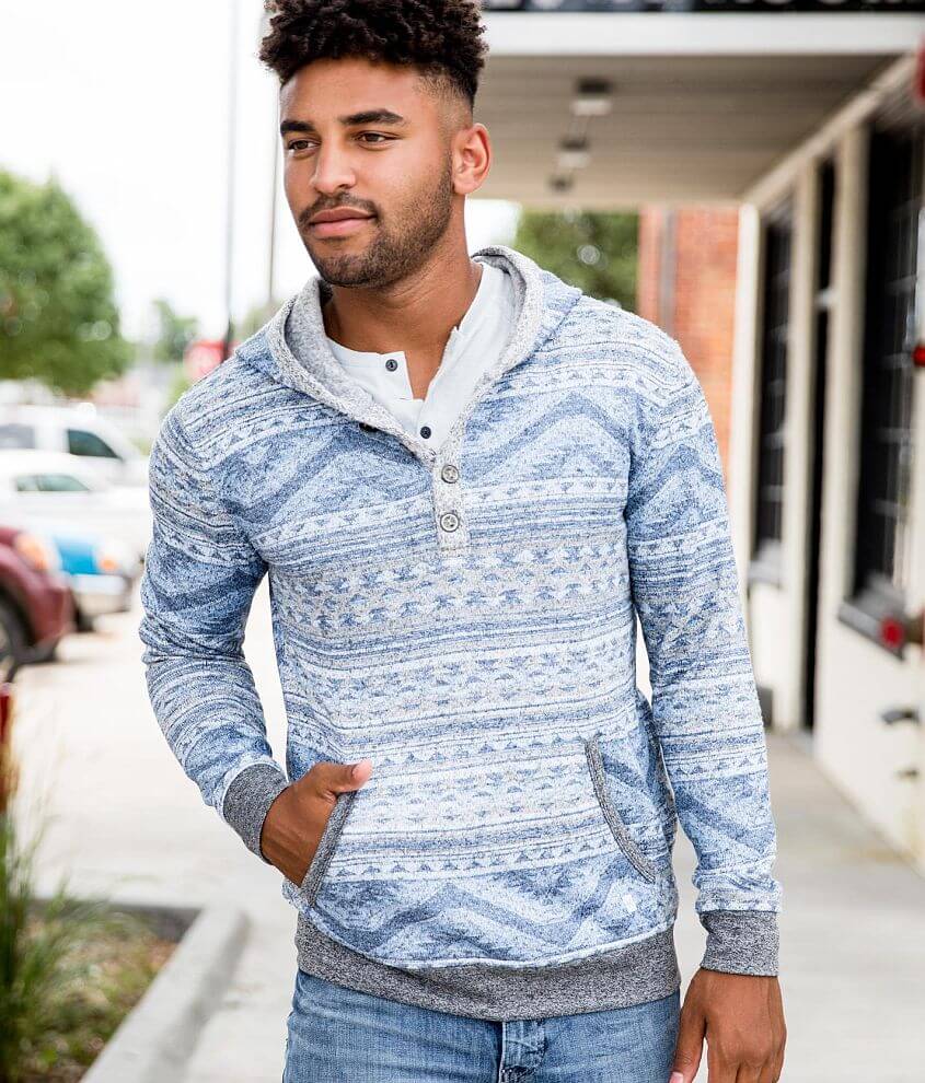 Cozy Hooded Henley Sweatshirt