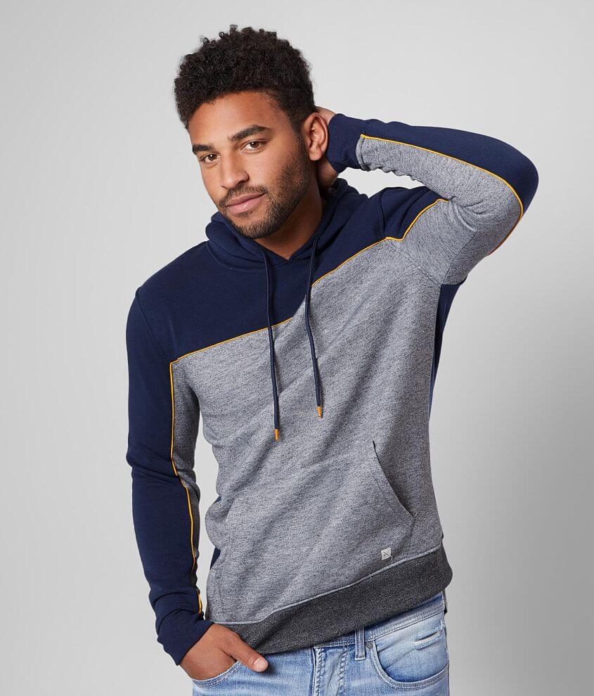 Departwest Color Block Hooded Sweatshirt Men's Sweatshirts in Navy