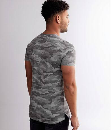 Departwest Camo Elongated Step Hem T-Shirt back view