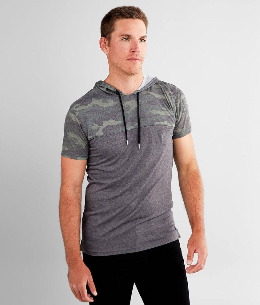 Image of Departwest Camo Color Block Hooded T-Shirt