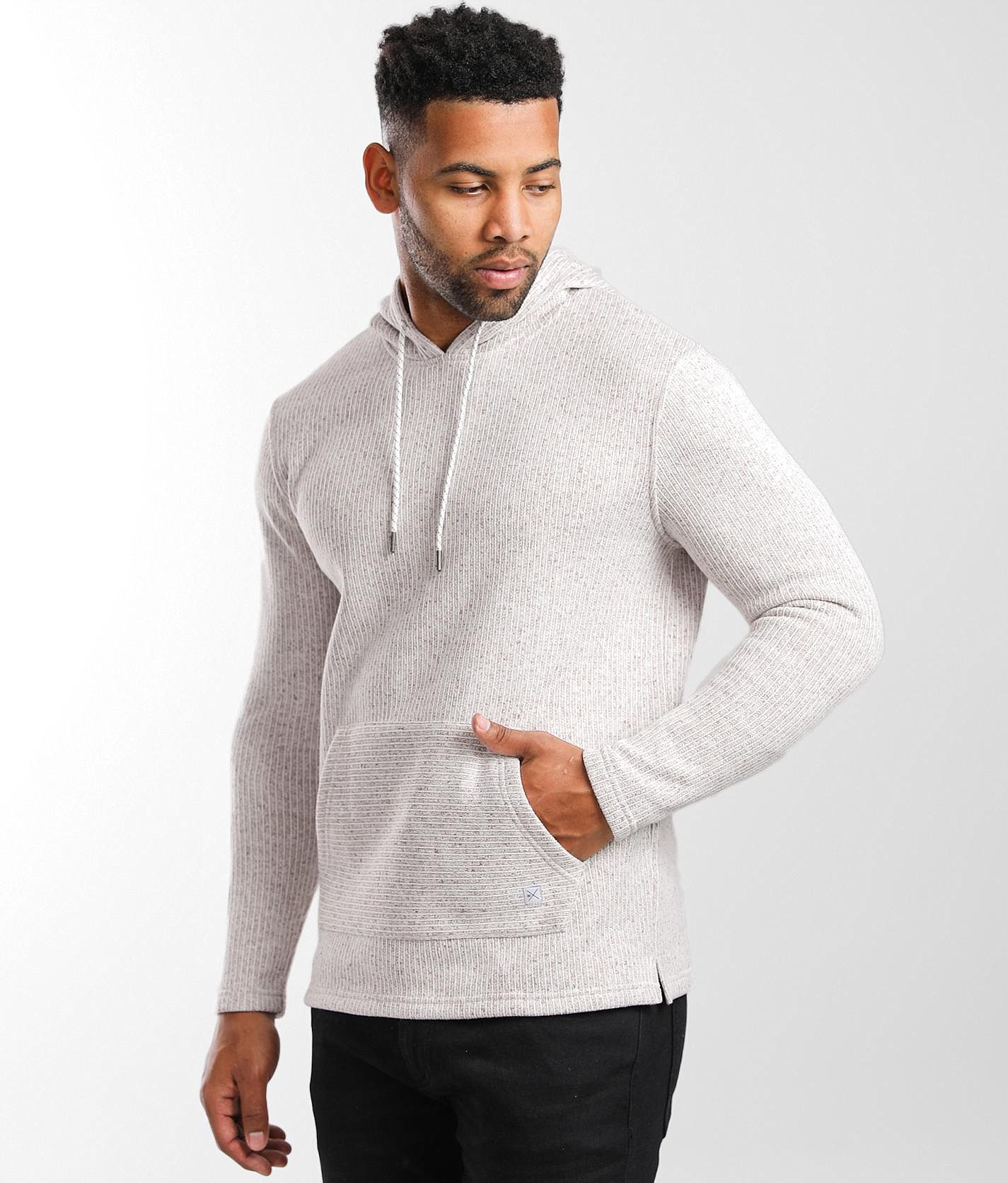 Departwest Cozy Rib Hooded Sweatshirt - Men's Sweatshirts in Tobacco