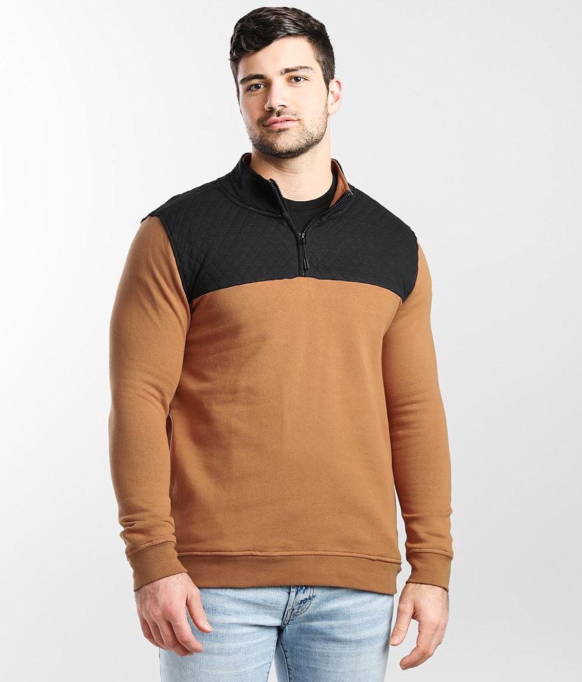 Departwest Quarter Zip Quilted Pullover front view