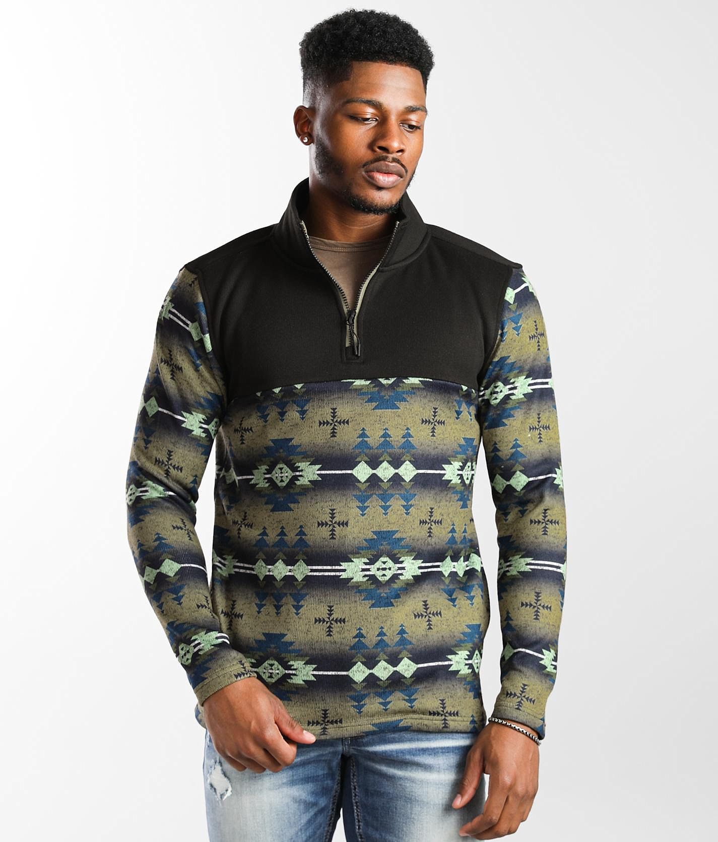 Mens aztec print pullover new arrivals