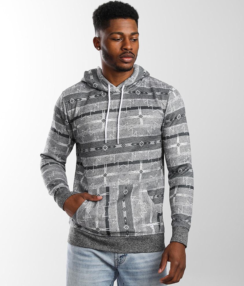 Departwest Aztec Cozy Hoodie Men s Sweatshirts in Grey Buckle