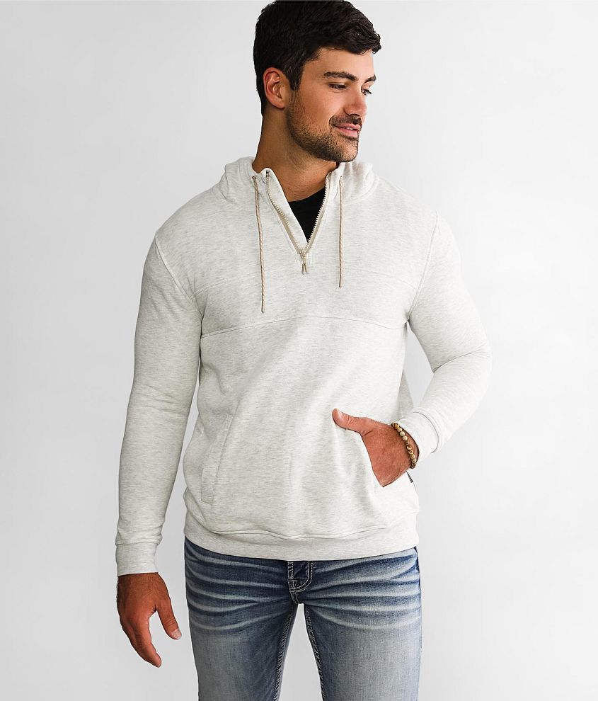 Departwest Quarter Zip Hooded Sweatshirt - Men's Sweatshirts in Oatmeal ...