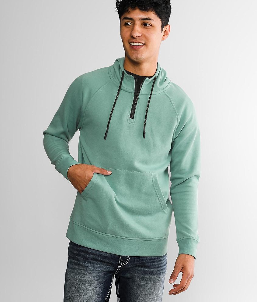 Departwest Quarter Zip Hoodie - Men's Sweatshirts in Mineral Blue | Buckle