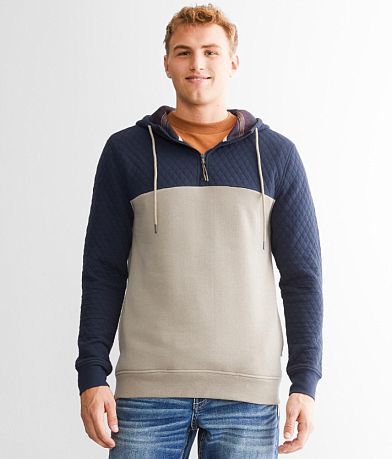 Departwest Quarter Zip Hooded Sweatshirt front view