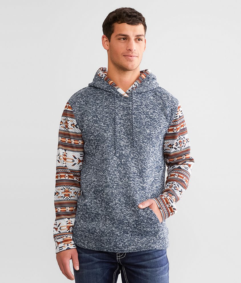 Departwest Southwestern Pieced Hoodie - Men's Sweatshirts in Navy | Buckle