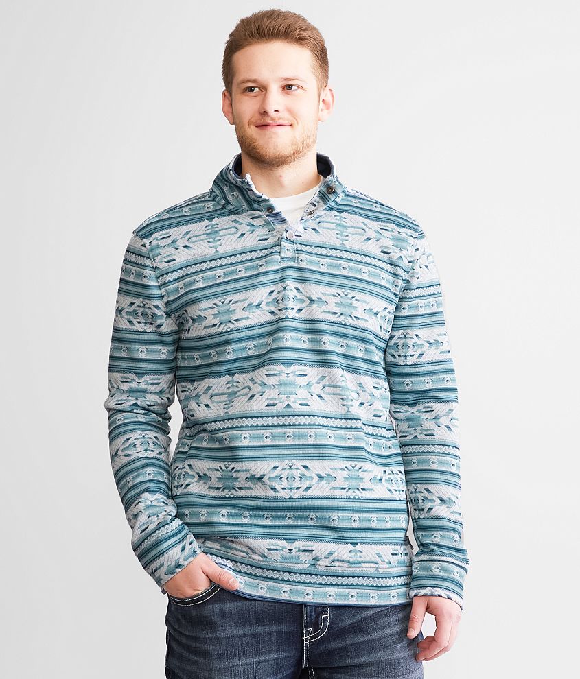 Departwest Southwestern Mock Neck Pullover front view