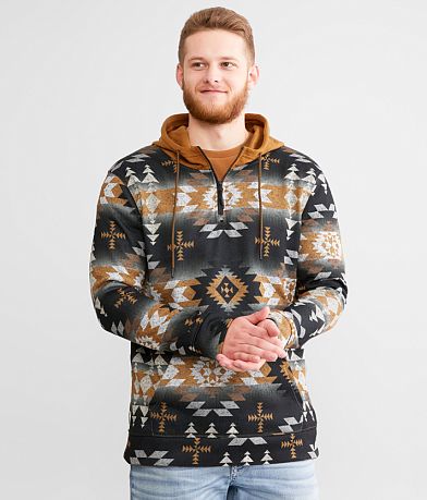 Departwest Staggered Aztec Hooded Sweatshirt - Men's Sweatshirts in  Victoria Blue