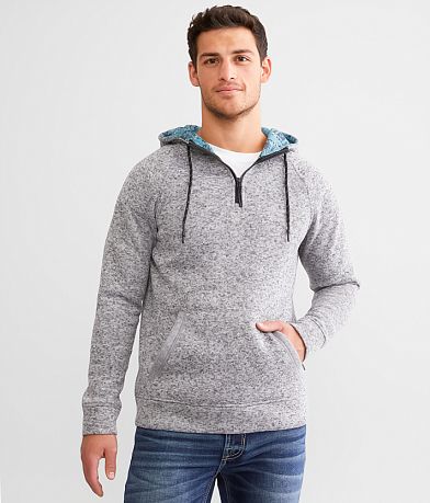 Fireball Men's Face Over Quarter Zip Hoodie - Zip Up in