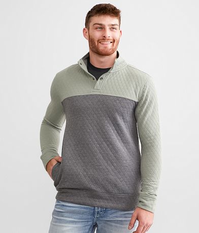 Departwest Quilted Henley Pullover front view