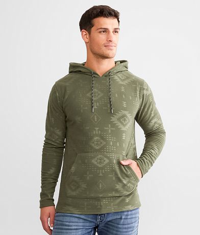 Departwest Layered Hoodie - Men's Sweatshirts in Moss Grey