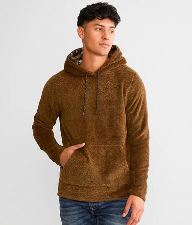 Departwest Aztec Polar Fleece Hoodie - Men's Sweatshirts in Amber Gold