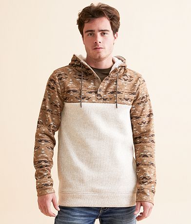 Departwest Southwestern Henley Hooded Sweatshirt front view