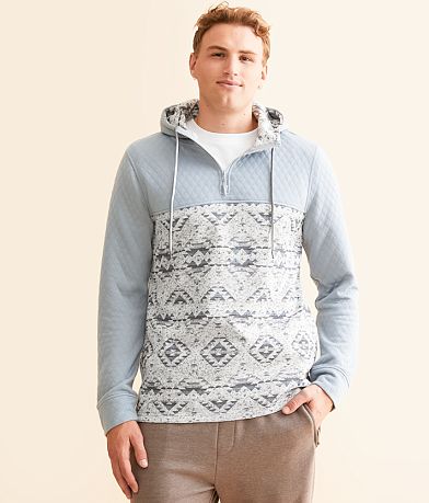 Departwest Quarter Zip Hooded Sweatshirt front view
