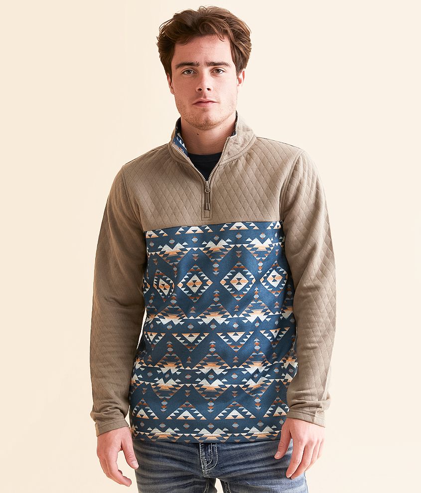 Departwest Southwestern Quarter Zip Pullover front view