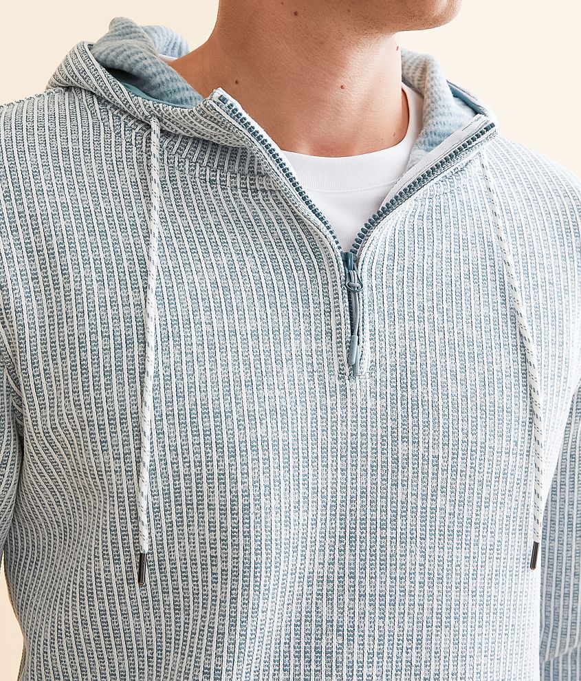 Striped Quarter Zip Hooded Sweatshirt