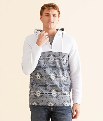 Departwest Southwestern Quarter Zip Hooded Sweatshirt front view