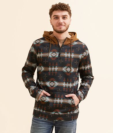 Departwest Quarter Zip Hooded Sweatshirt front view