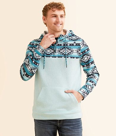 Departwest Southwestern Print Hooded Sweatshirt front view