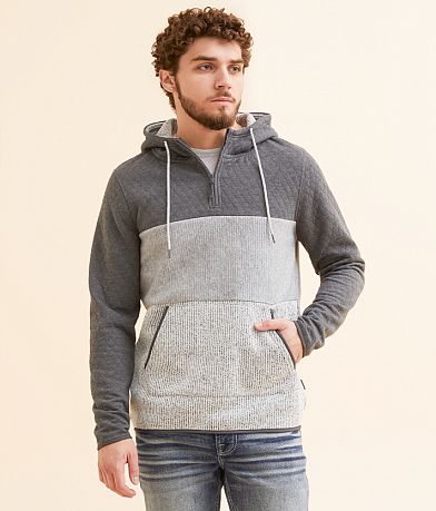 Departwest Cozy Stripe Hooded Sweatshirt front view