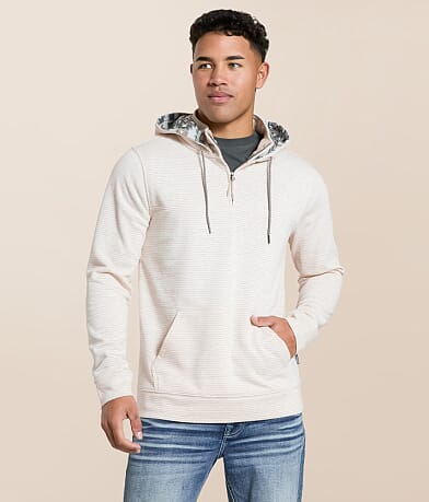 Departwest Quarter Zip Hooded Sweatshirt front view