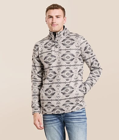 Departwest Southwestern Print Quarter Snap Pullover front view